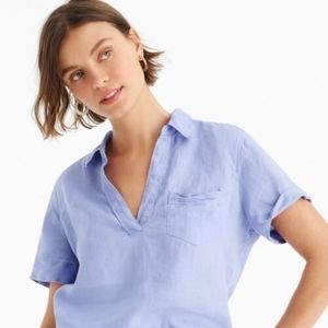 J. Crew Short Sleeve Popover Linen